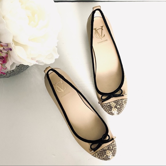Vince Camuto Shoes - Vince Camuto Signature Andrea Nude Snake flats 6.5
